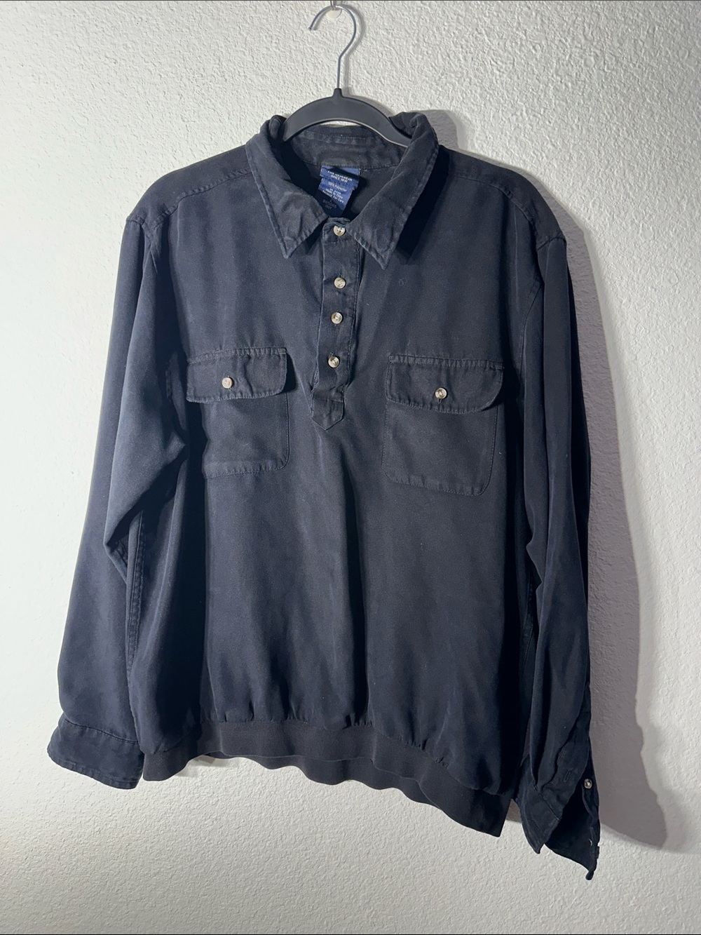 Men's Navy Lightweight Pullover Shirt-Jacket